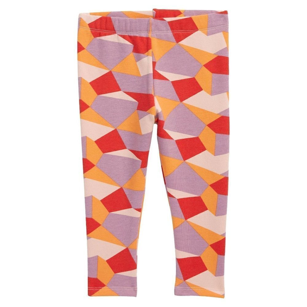 New Stem 18M Tessellated Print Organic Cotton Blend Leggings Purple Orange NWT